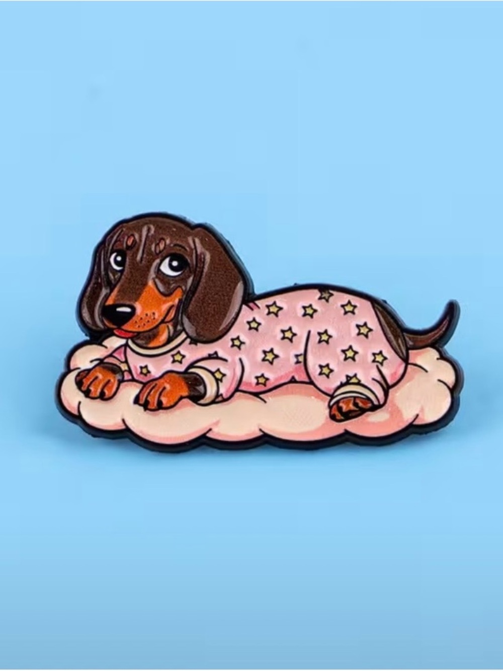 Pink Dachshund Enamel Pin - Picture 2 of 4